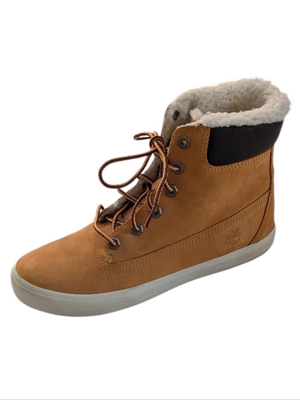 Timberland, Flannery, 6" Nubuck Wheat Color Boots With Shearling. Sz 7
